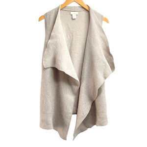 St. Tropez West 100% 2-Ply Cashmere Sweater Vest Open Front